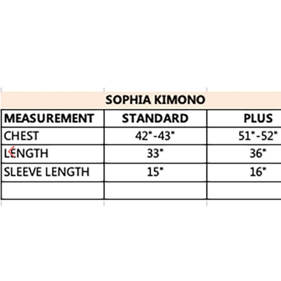 Summer and Rose Sophia Kimono Peach Palms Viscose  Cover-up  Chic  Plus Size NEW - Picture 7 of 7